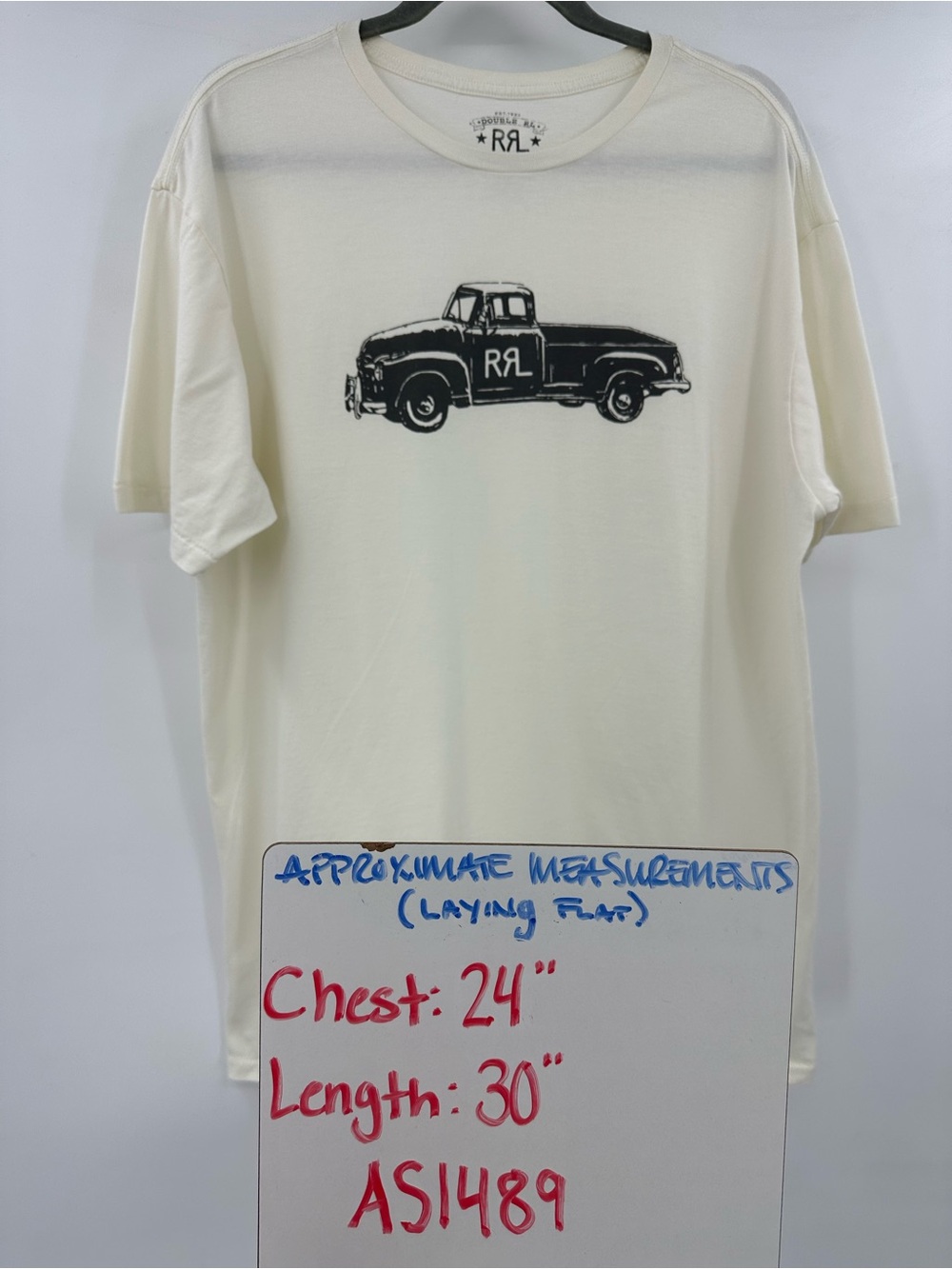 RRL Double RL Ralph Lauren Cream Short-Sleeve Tee with Black Truck Graphic - Picture 10 of 10
